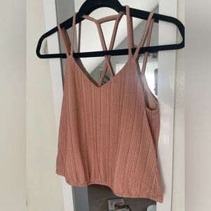 Express rose gold strappy cropped tank